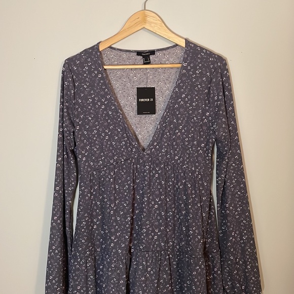 Floral Long Sleeve Babydoll Mini Dress New with Tag - Picture 6 of 11